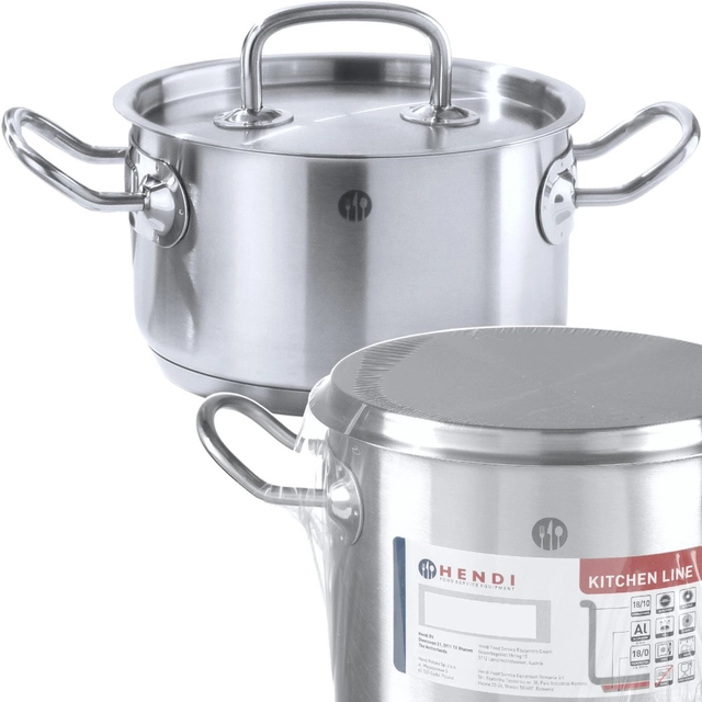 Kitchen Line low pot with lid 12 l dia. 320 x 150 h - Hendi 836040