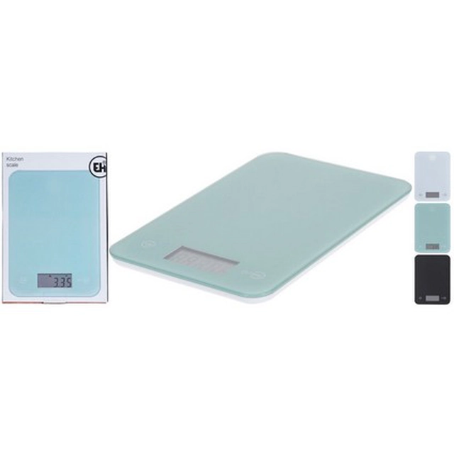 kitchen scale flat weight 5kg digital, tempered glass, mix of colors