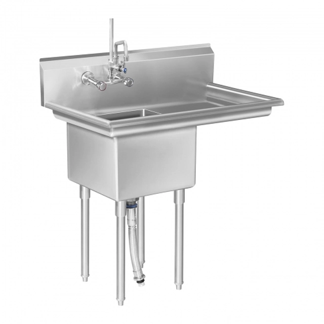 Kitchen sink, 1-chamber gastronomic pool with a shelf