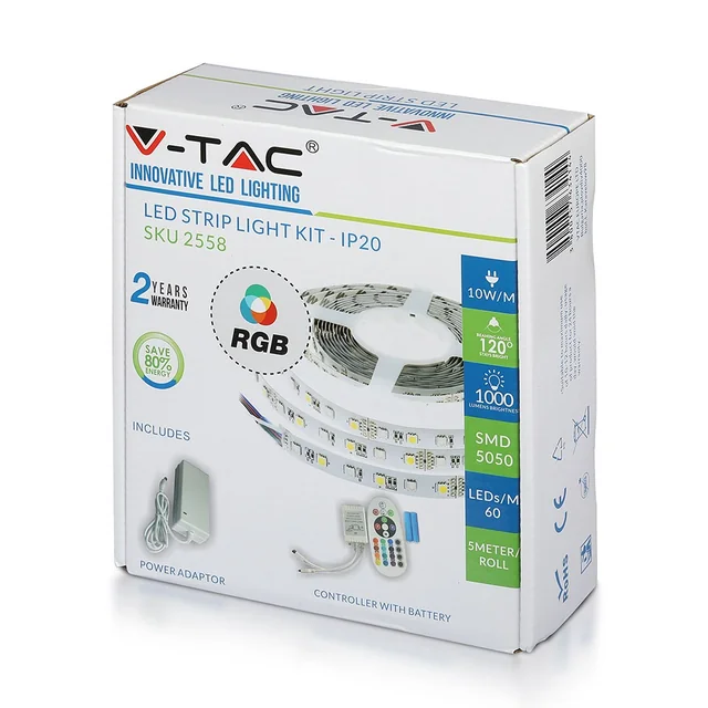 Kits Fita LED - UE - Plug - IP20 - RGB - 5m Rolo