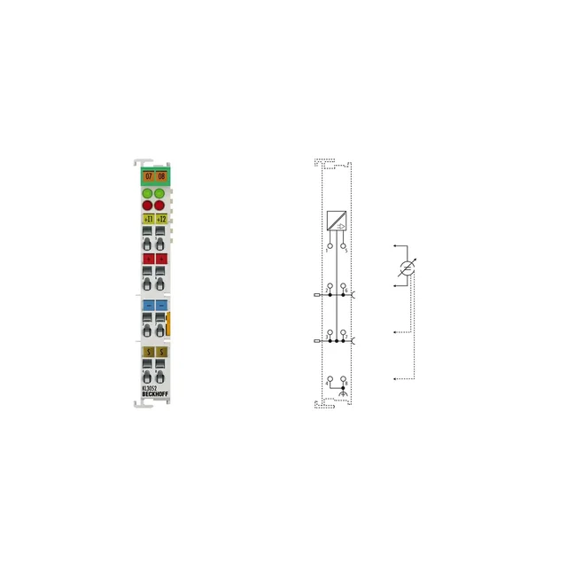 KL3052 | Kopnes terminālis, 2-kanałowe analogā ieeja, strāva, 4...20 mA, 12-bitowe, viengala