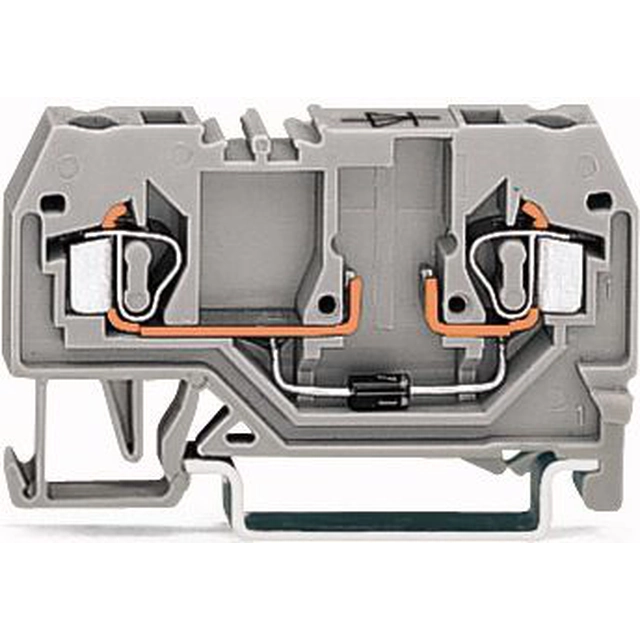 Клемник Wago Rail 2-przewodowa з діодом 1N4007 2,5mm2 сірий (280-915/281-410)