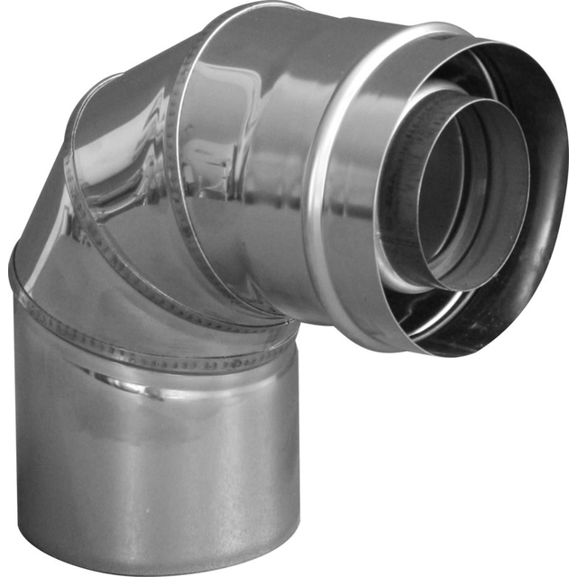 Knee 87° air-flue DN60/100 silver