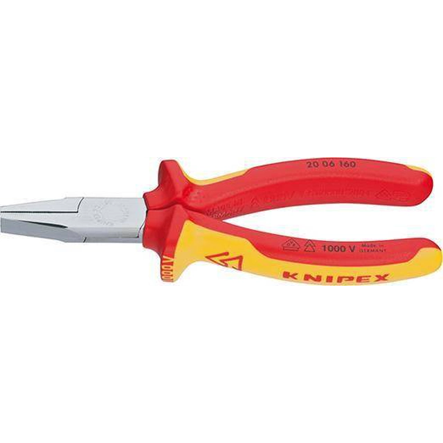 Knipex 20 06 160 short insulated flat nose pliers, chrome-plated