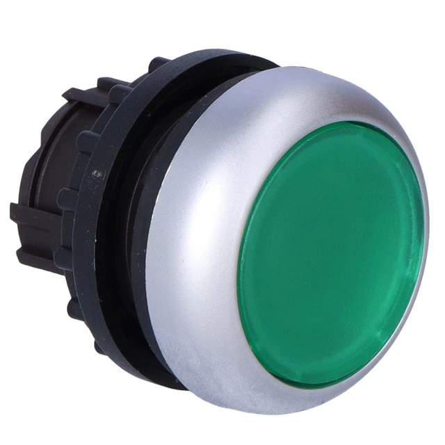 Knoflík M22-DL-G osvětlená plochá zelená s chvilkovým návratem