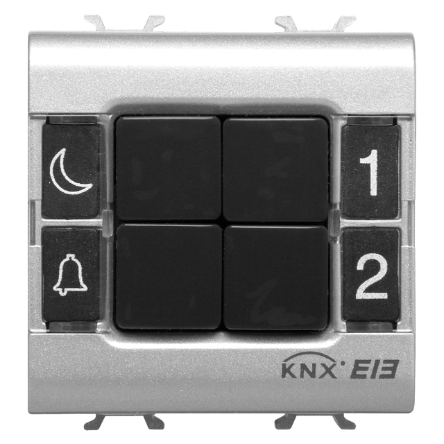 KNX-knopbeheermodule 4-kanałowy 2 modules tytanowy CHORUS ELIT00834 Gewiss
