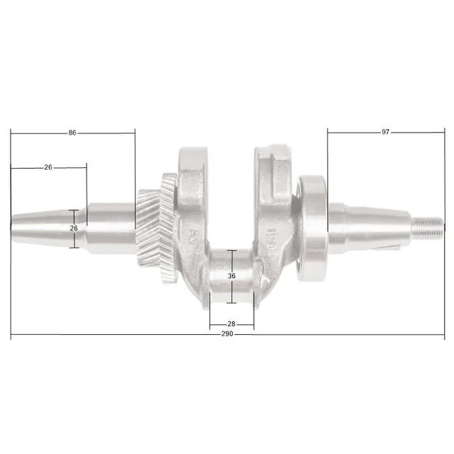 Колянов вал Loncin LC5000(D)-AS LC6500(D)-AS LC188F ОРИГИНАЛНА ЧАСТ 130290024-0001