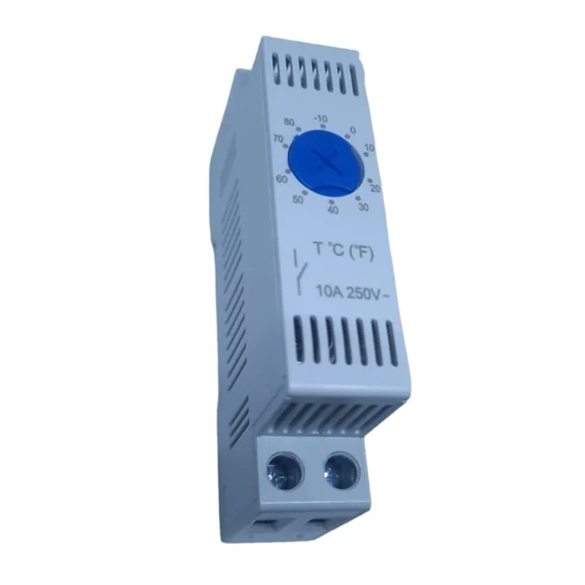 Kolejnicový termostat 1 NO kontaktní modul pro ovládání ventilátoru chlazení ventilace -10-+80°C 10(2)A