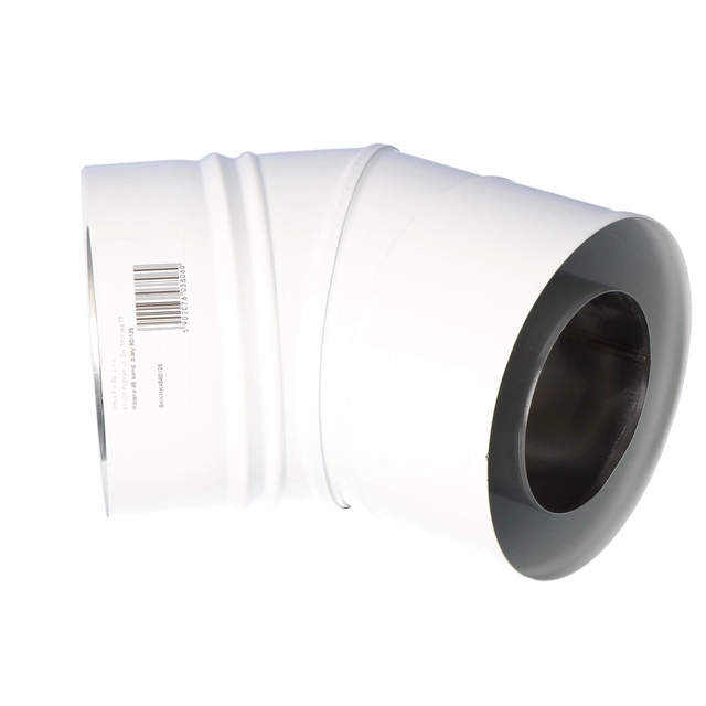 Koljeno 45 stupnjeva DN80/125 bijeli zrak-dimni plin kondenzacijski za kondenzacijske / turbo kotlove