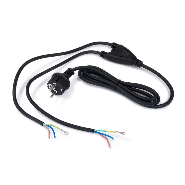 KOLORENO Plug with grounded power cord, splitter 1/2 3x0,75mm 2m - Black