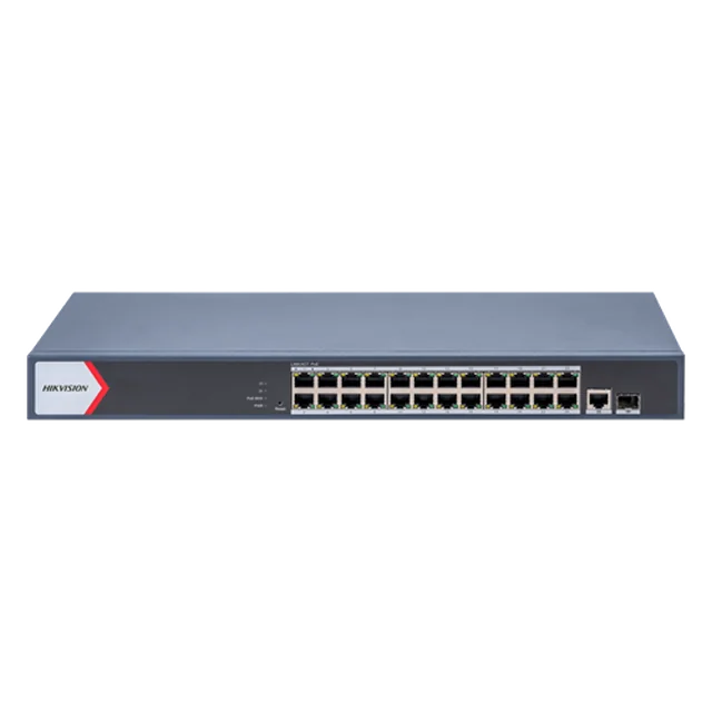 Комутатор 24 Gigabit PoE ports, 1 RJ45 Gigabit port, 1 Gigabit SFP port, Smart Management - Hikvision DS-3E1526P-EI