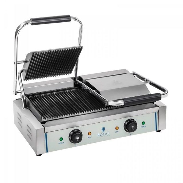 Kontaktigrilli - 2 x 1800 W - uritettu ROYAL CATERING 10010246 RCKG-3600-G