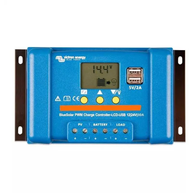 Kontroler ładowania VICTRON ENERGY BlueSolar PWM-LCD i USB 12/24V - 30A (SCC010030050)