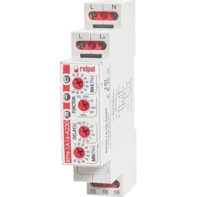 Контрольні реле Relpol 1-fazowy 230V AC 16A 1P 50/60Hz RPN-1A16-A230 864369