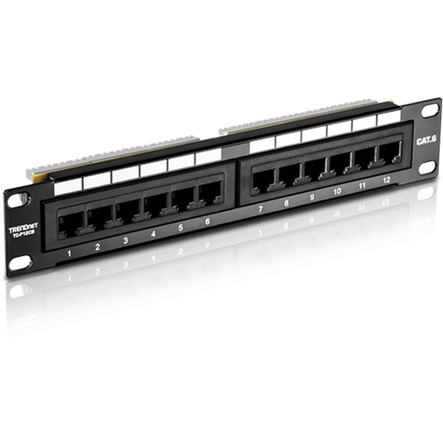 Korjauspaneeli 12 portit RJ45 UTP 10', Cat6 - TRENDnet TC-P12C6