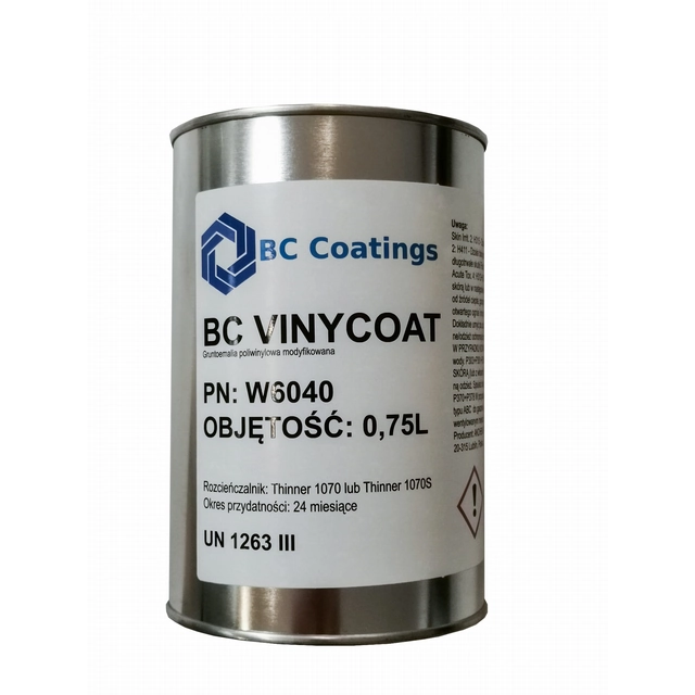 Korrosionsbeskyttende maling BC Vinycoat lysegrå halvmat RAL 7035 0,75 L
