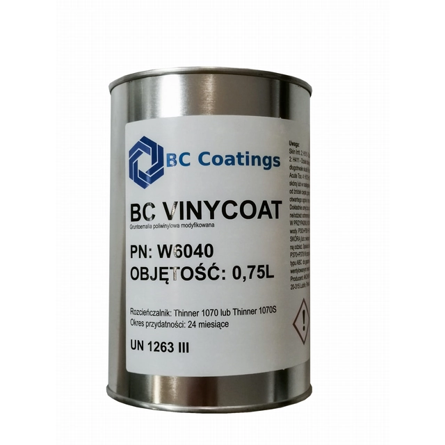 Korróziógátló festék BC Vinycoat világosszürke, félmatt, RAL 7035 0,75 L.