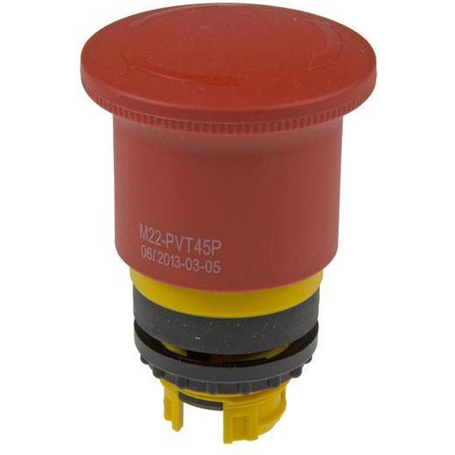 Κουμπί Eaton Mushroom με κόκκινο χρώμα με περιστροφή M22-PVT45P (121462)