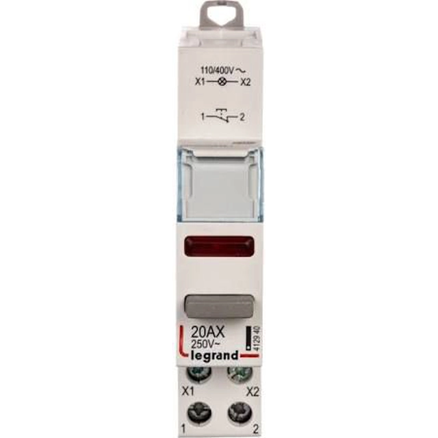 Κουμπί Legrand Modular 20A 1R με κόκκινο LED 110/400V LP472 (412940)