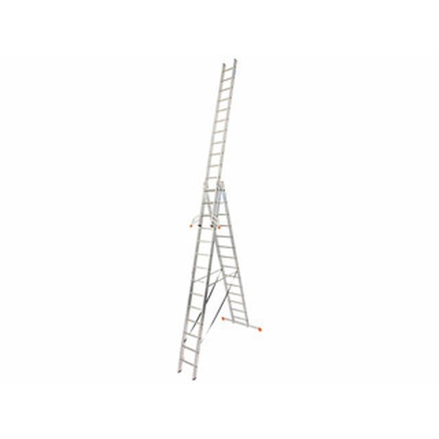 Krause driedelige multifunctionele ladder 3 x 14 graden | 10,25 m | Aluminium