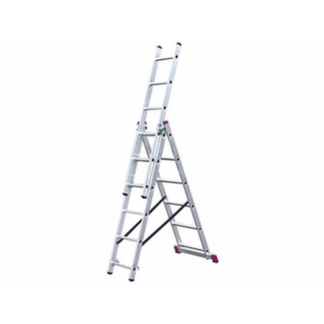 Krause driedelige multifunctionele ladder 3 x 6 graden | 3,9 m | Aluminium