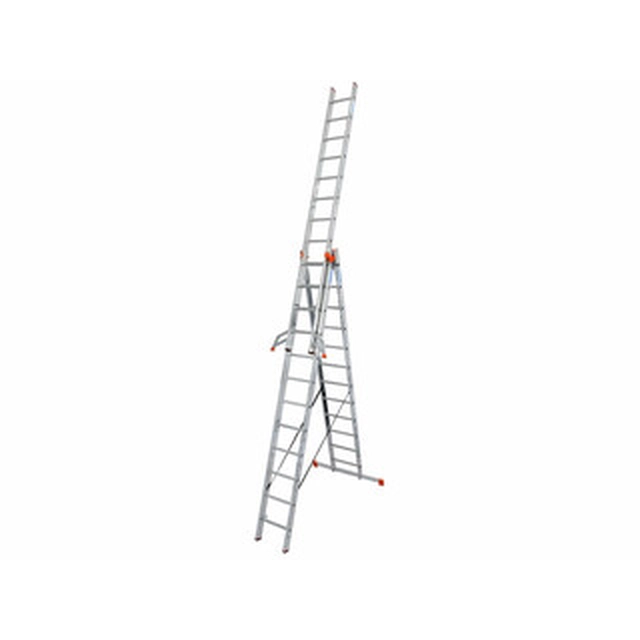 Krause kolmeosaline mitmeotstarbeline redel 3 x 12 kraadi | 8,6 m | Alumiiniumist