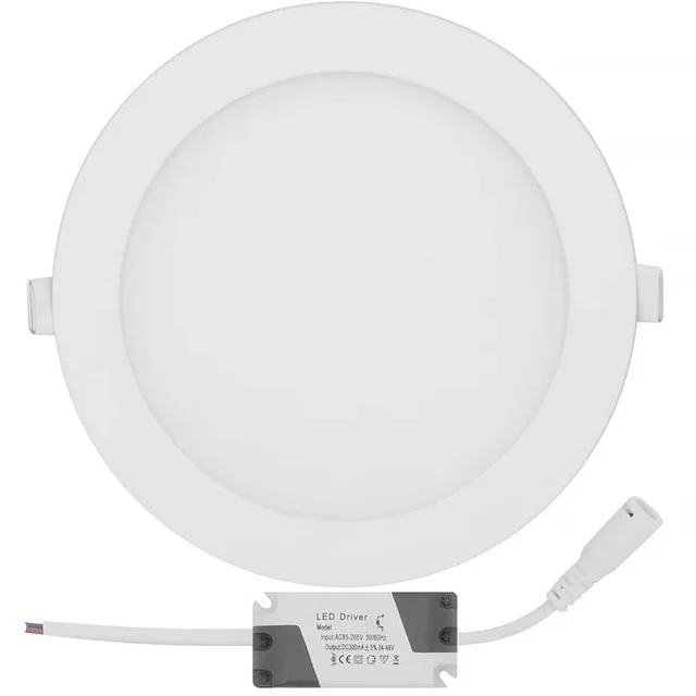 КРЪГЪЛ ВГРАЕН LED ПАНЕЛ, БЯЛ 12W