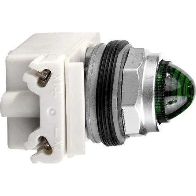 Кръгла светлинен индикатор на Schneider Electric.O 30, зелено, LED BA 9s, 24/28 V AC/DC- IP66 9001KP35LGG9