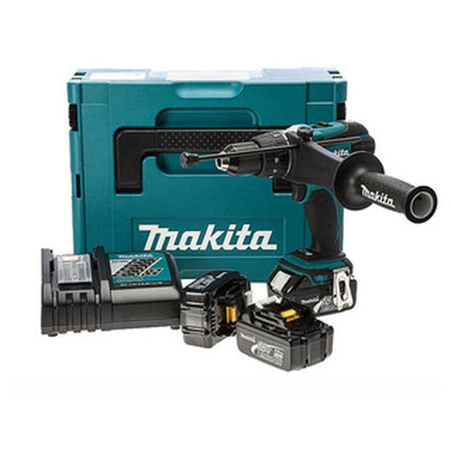 κρουστικό δράπανο μπαταρίας Makita DHP458RF3J 18 V | 58 Nm/91 Nm | 1,5 - 13 mm | Βούρτσα άνθρακα | 3 x 3 μπαταρία Ah + φορτιστής | στο MakPac