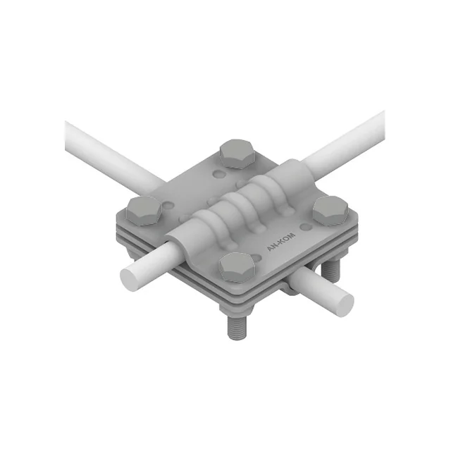 Krydsforbindelse 4-śrubowe M6 3-płytkowe B=30mm (varmgalvaniseret stål) AN-05A/OG/-1