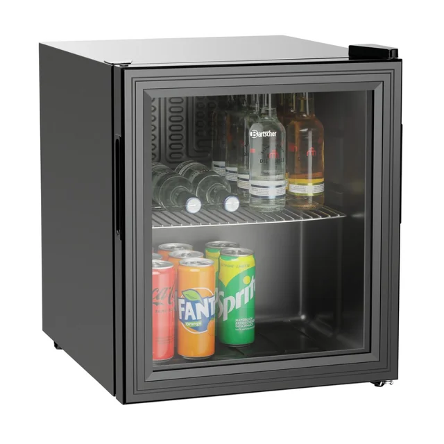 Kühlschrank mit Glastüren 46L 435x480x520 Farbe.Schwarz