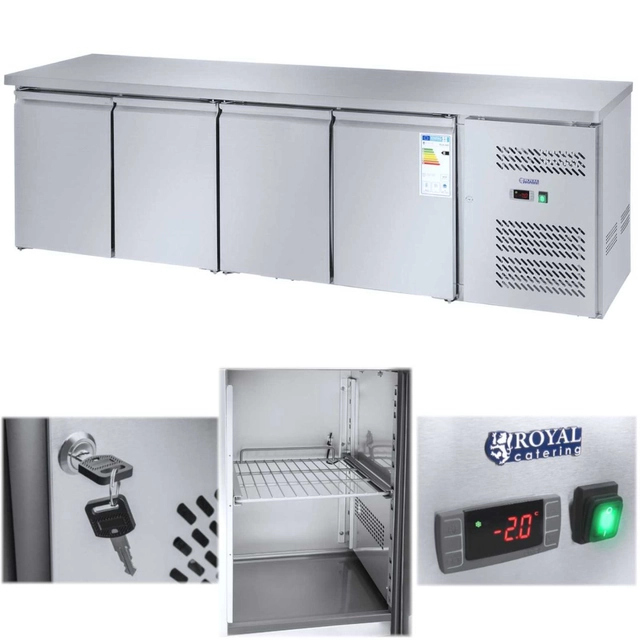 Kühltisch 4-drzwiowy mit Edelstahl-Arbeitsplatte von -2 bis 8C 450L