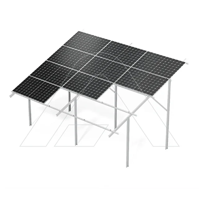 KWH.UN-0004 Brīvi stāvoša universāla zemes atbalsta konstrukcija 4x4 HORIZONTĀLS izvietojums (MODULIS NO GARUMA 1722MM LĪDZ 2279M PLATUMS 1130-1140MM)