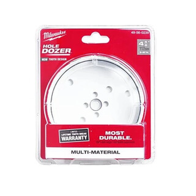 Κυκλικός κόφτης Milwaukee 117 mm | Μήκος: 41 mm | HSS-Διμεταλλικό Κοβάλτιο | Λαβή εργαλείου: Με σπείρωμα |