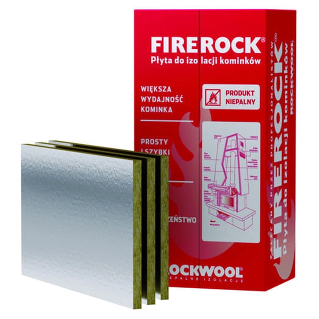 Lã mineral Rockwool FIREROCK 4.8 m2 100x60x2.5 cm λ = 0,038 W/mK