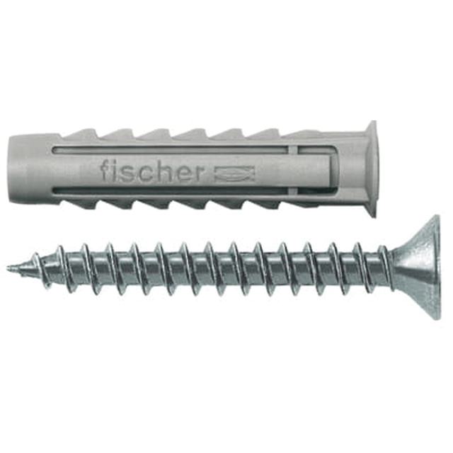 Laajennustulppa kauluksella Fischer SX 6 x 30 + ruuvi - pakkaus 50szt.Artikkelinro 70021