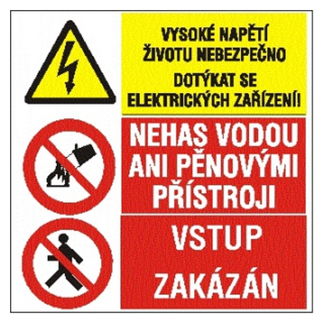 label 8303-D high voltage-not extinguished- input prohibited 222x210