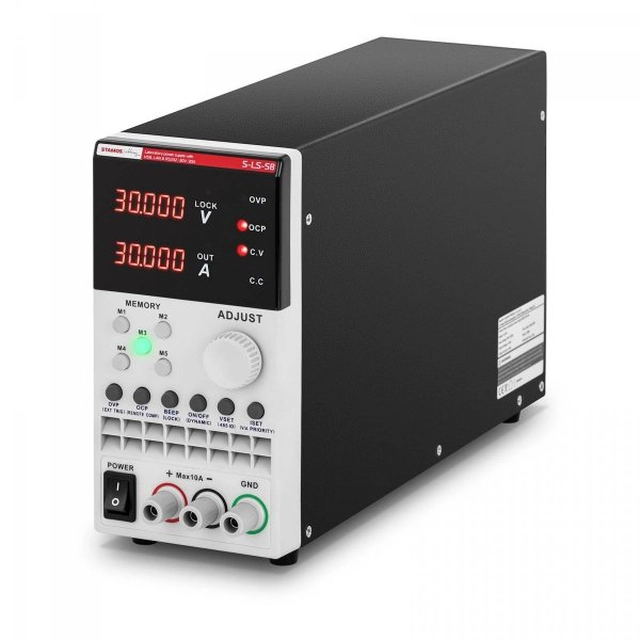 Laboratoriestrømforsyning - 0-30 V - 0-30 A - 300 W - USB - LAN - RS232 STAMOS 10021135 S-LS-58