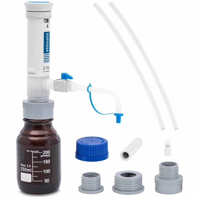 Laboratory bottle dispenser without non-return valve 2-10 x 25 ml