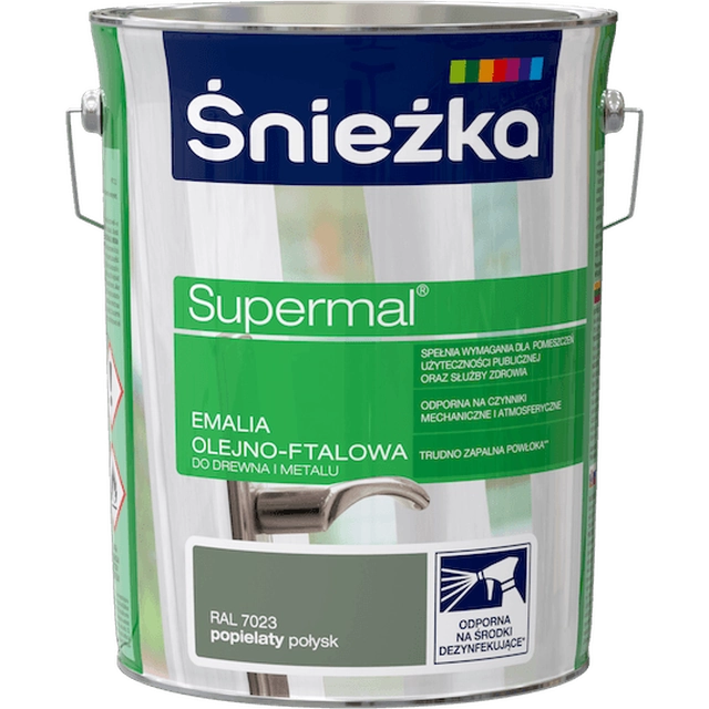 Λάδι-φθαλικό σμάλτο Śnieżka Supermal grey gloss 5 l