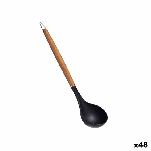 Ladle Black Nylon beech wood 8 x 3 x 32,5 cm (48 Pieces)