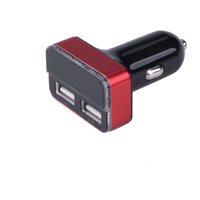 Ładowarka samochodowa USB, 12/24V, 2xUSB, miernik, 3,4A, 17W EXTOL-LIGHT