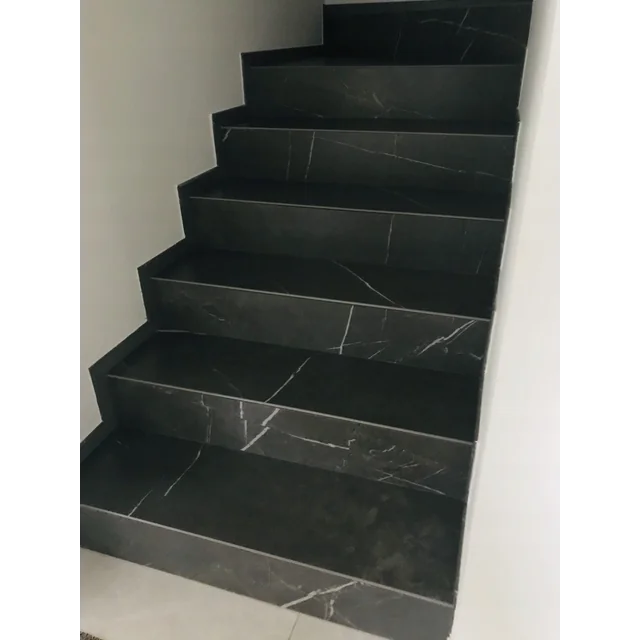 Ladrilhos de escada 120x30 estrutura de pedra MÁRMORE PRETO ANTI-SLIP