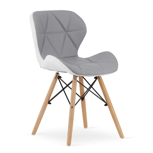 LAGO eco-leather chair - gray and white x 1