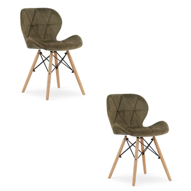 LAGO Velvet chair - brown x 2