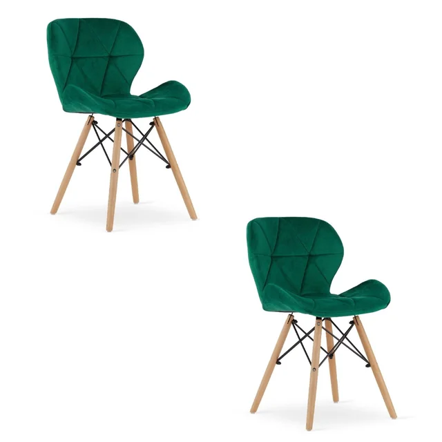 LAGO Velvet chair - green x 2