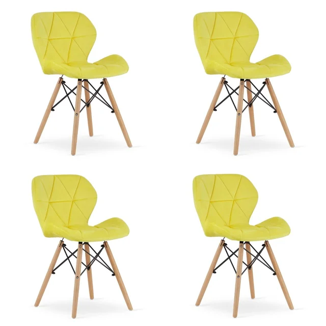LAGO Velvet kėdė - geltona x 4