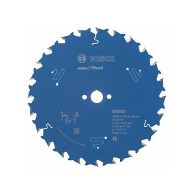 Lama per sega circolare Bosch 184 x 16 mm | numero di denti: 24 db | larghezza di taglio: 2,6 mm