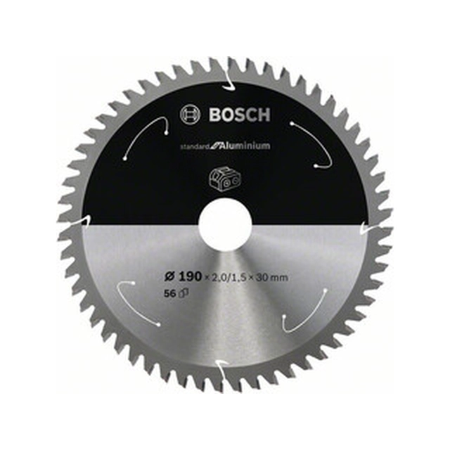 Lama per sega circolare Bosch 190 x 30 mm | numero di denti: 56 db | larghezza di taglio: 2 mm