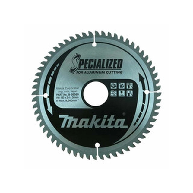 Lama per sega circolare Makita 160 x 30 mm | numero di denti: 60 db | larghezza di taglio: 2,4 mm